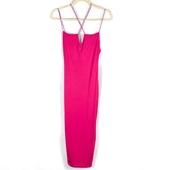 Ser.O.ya Brogan Dress Pink Jersey Crisscross Open Back Sleeveless Maxi Sz‎ S - Picture 7 of 14